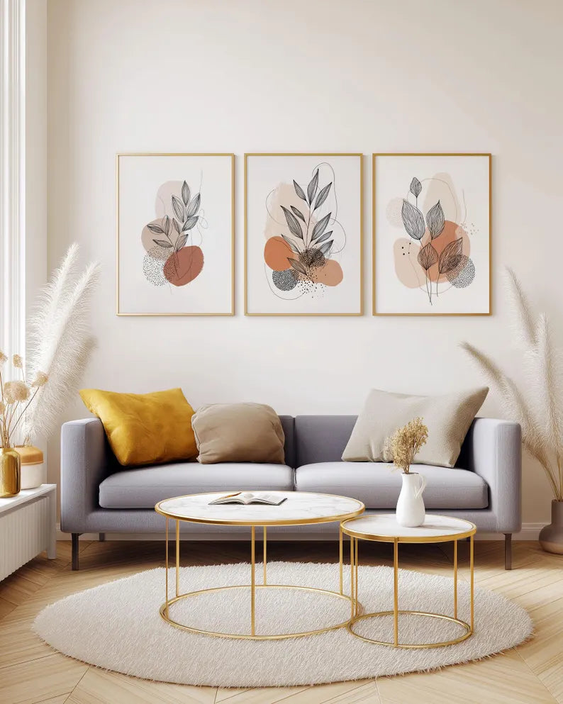 Set x3 Cuadros Decorativos Botánicos, Plantas, Botanic Vibes VIII