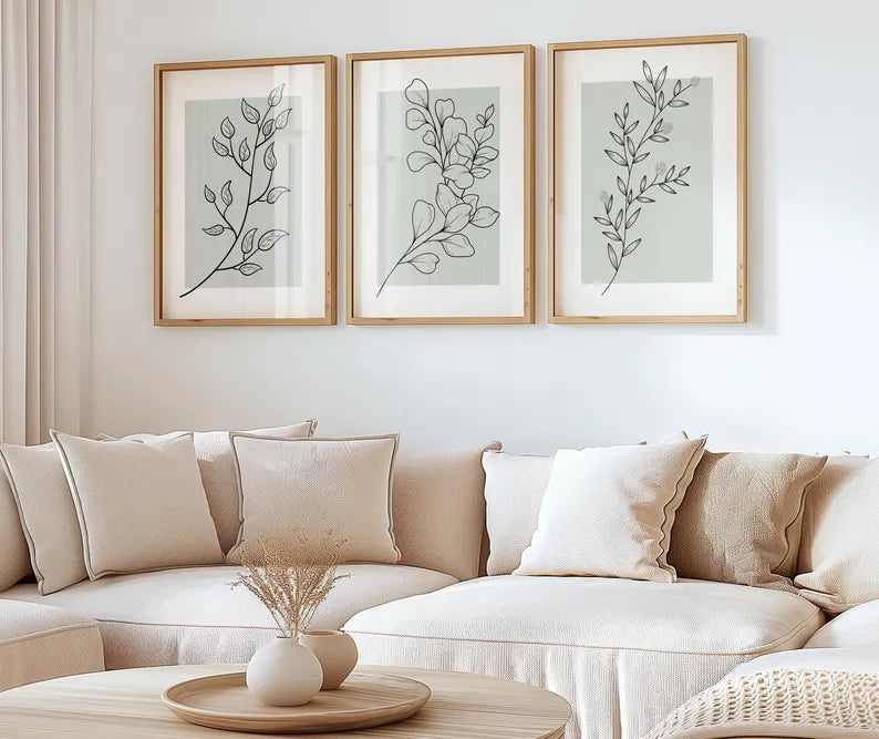 Set x3 Cuadros Decorativos Botánicos, Plantas, Botanic Vibes XIV