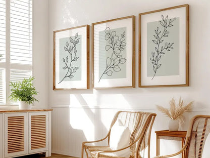 Set x3 Cuadros Decorativos Botánicos, Plantas, Botanic Vibes XIV