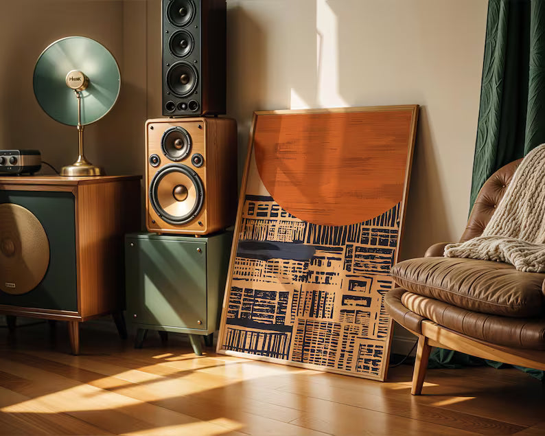 Cuadro Decorativo Japandi, Decoración Japonesa X Marco Natural