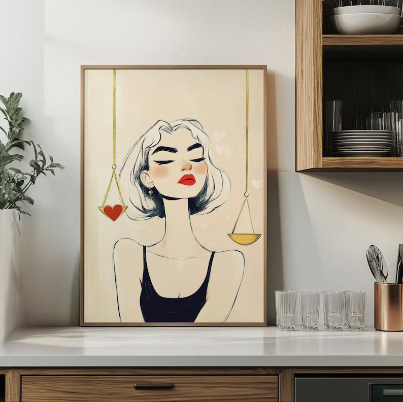 Cuadro Decorativo Conexión Espiritual, Zodiaco, Astral XIV LIBRA