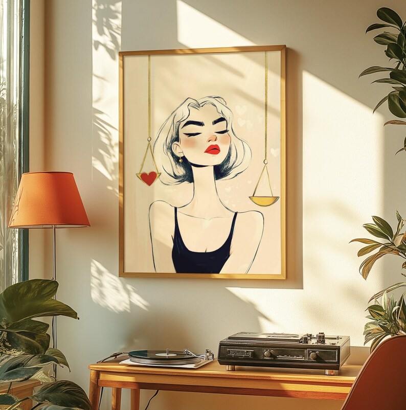 Cuadro Decorativo Conexión Espiritual, Zodiaco, Astral XIV LIBRA