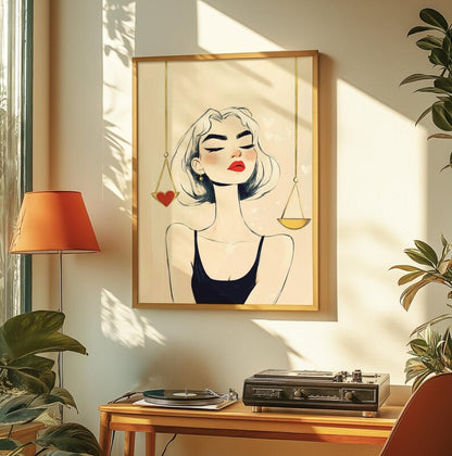 Cuadro Decorativo Conexión Espiritual, Zodiaco, Astral XIV LIBRA