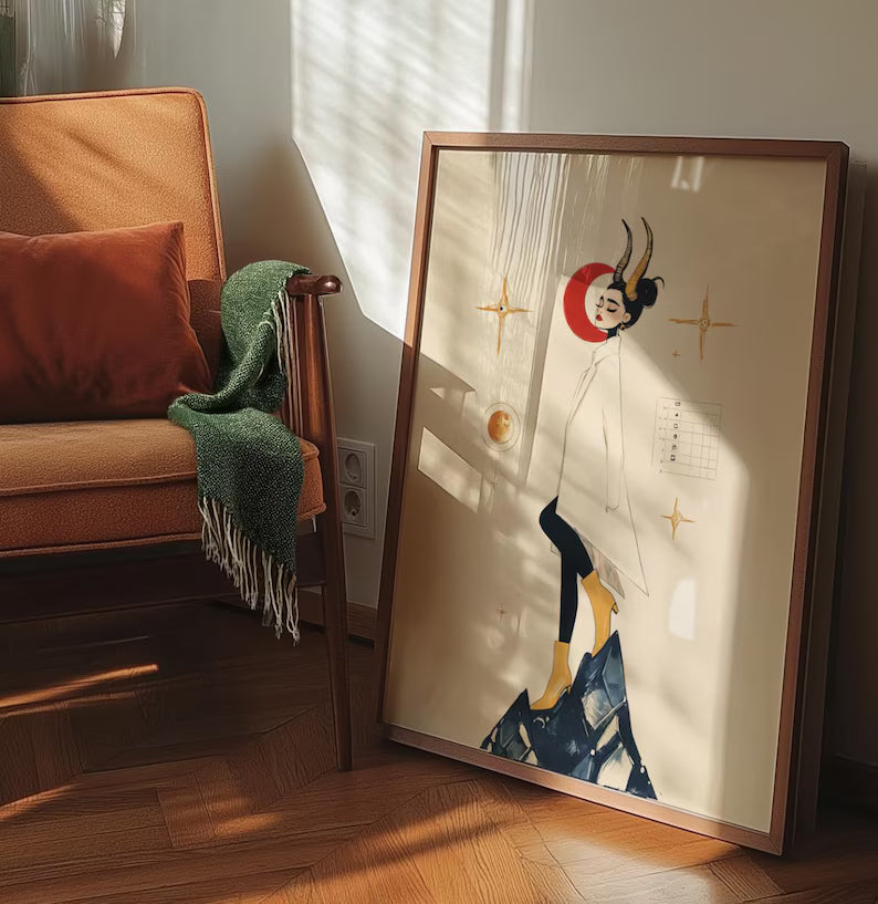 Cuadro Decorativo Conexión Espiritual, Zodiaco, Astral VI CAPRICORNIO