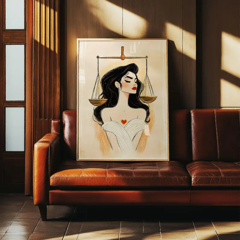 Cuadro Decorativo Conexión Espiritual, Zodiaco, Astral III LIBRA