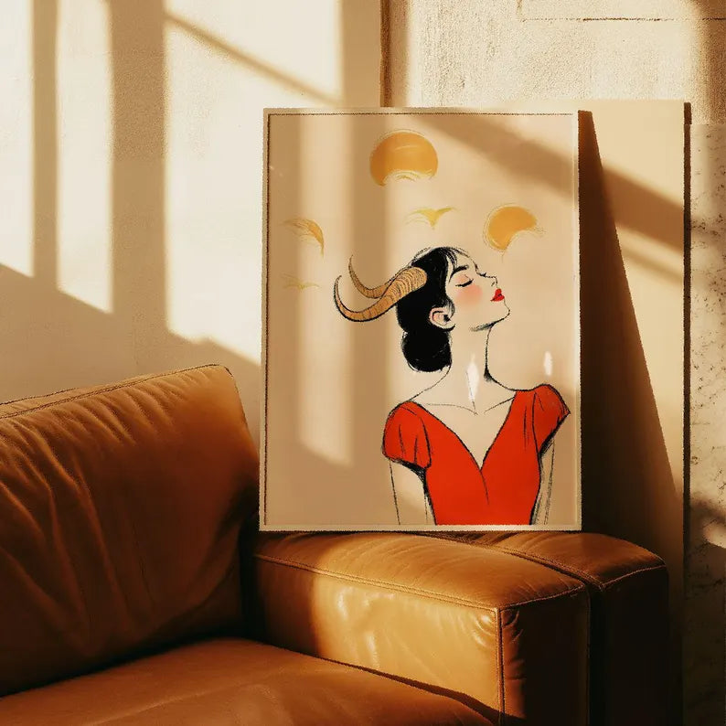 Cuadro Decorativo Conexión Espiritual, Zodiaco, Astral II CAPRICORNIO