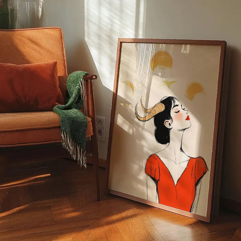 Cuadro Decorativo Conexión Espiritual, Zodiaco, Astral II CAPRICORNIO