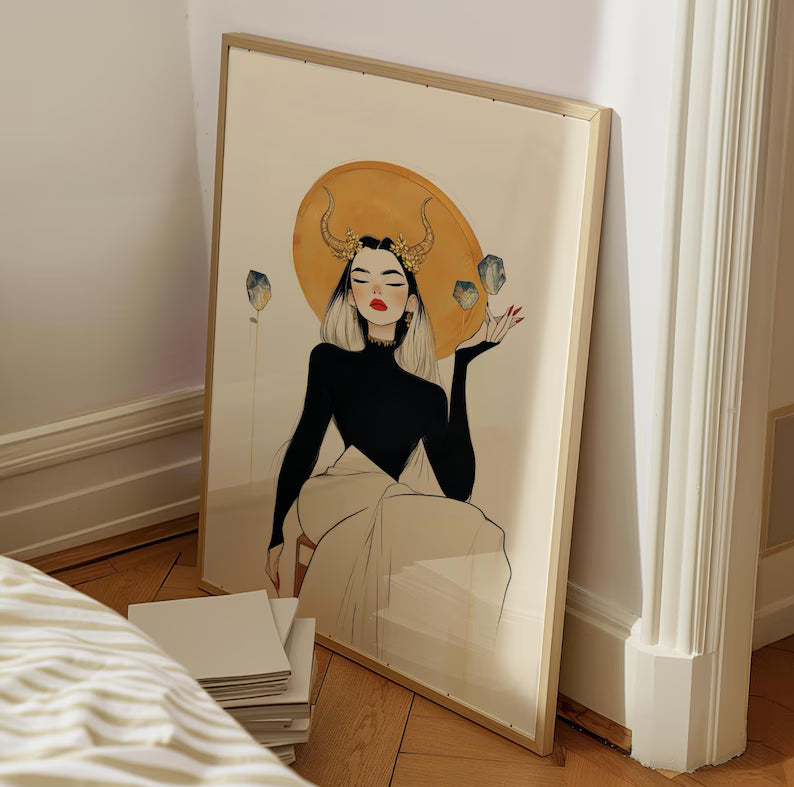 Cuadro Decorativo Conexión Espiritual, Zodiaco, Astral VII TAURO