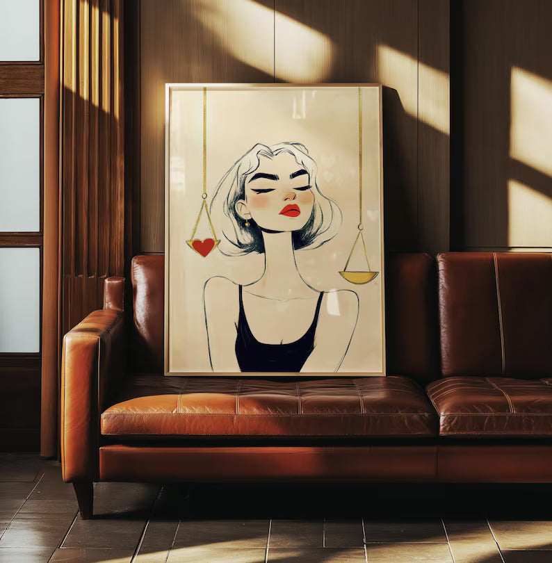 Cuadro Decorativo Conexión Espiritual, Zodiaco, Astral XIV LIBRA