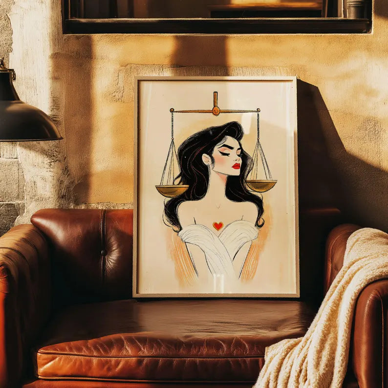 Cuadro Decorativo Conexión Espiritual, Zodiaco, Astral III LIBRA