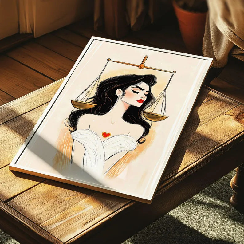 Cuadro Decorativo Conexión Espiritual, Zodiaco, Astral III LIBRA