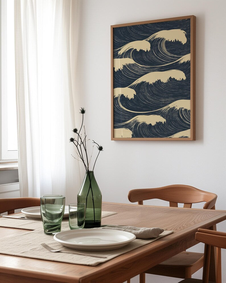 Cuadro Decorativo Japandi, Decoración Japonesa IV Marco Natural