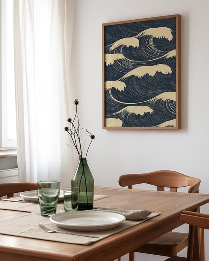 Cuadro Decorativo Japandi, Decoración Japonesa IV Marco Natural