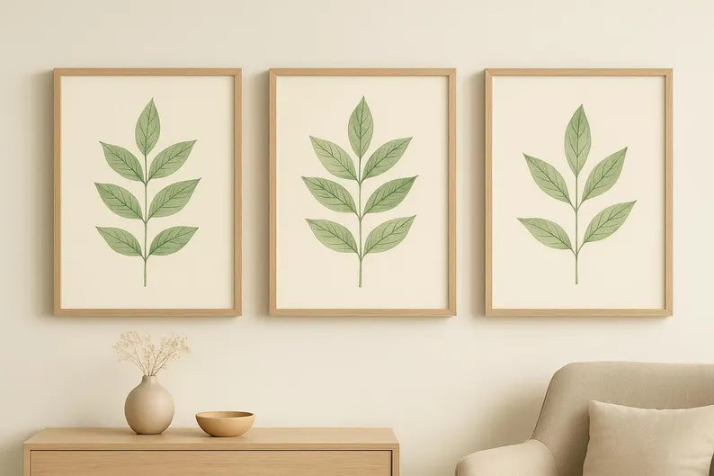 Set x3 Cuadros Decorativos Botánicos, Plantas, Botanic Vibes VIII