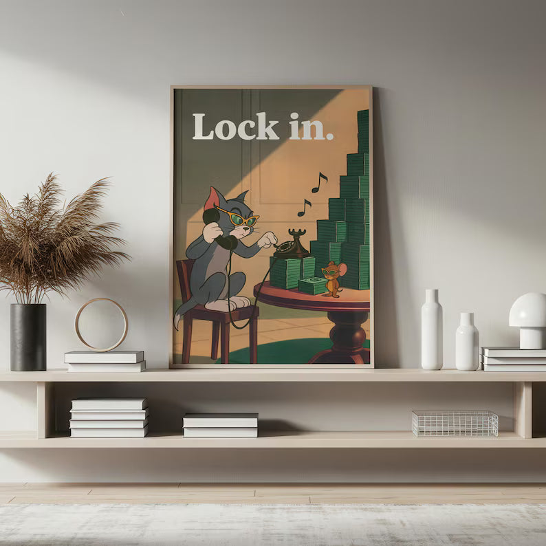 Cuadro Decorativo Modernos, Living, Tom y Jerry Lock IN