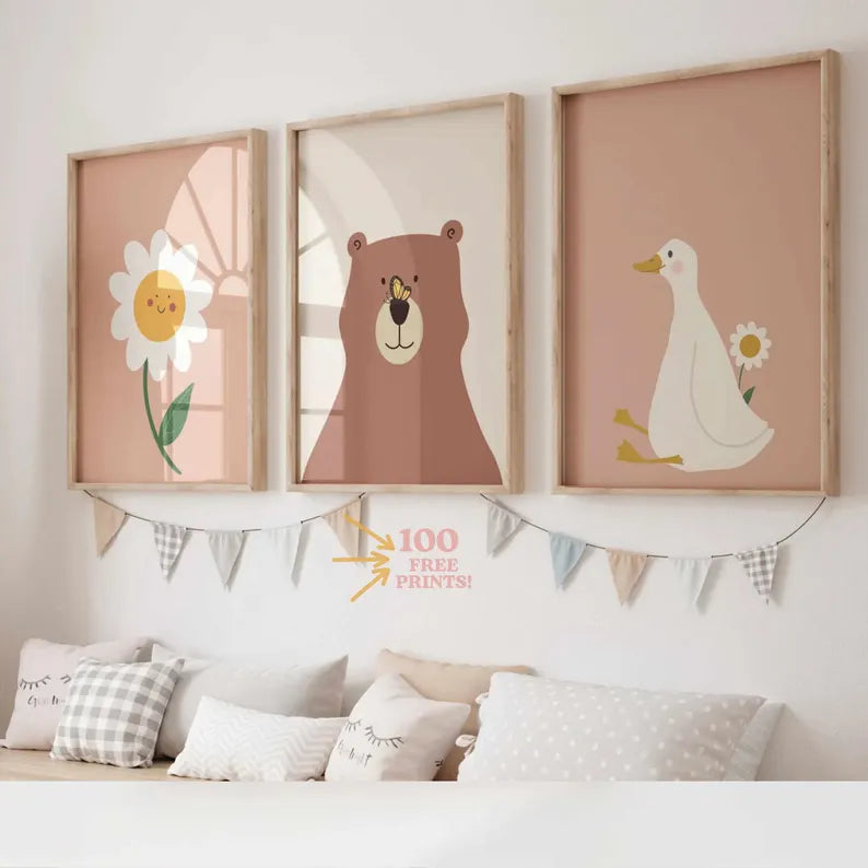 Set x3 Cuadros Infantiles, Wonderland XII