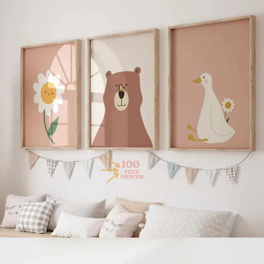 Set x3 Cuadros Infantiles, Wonderland XII