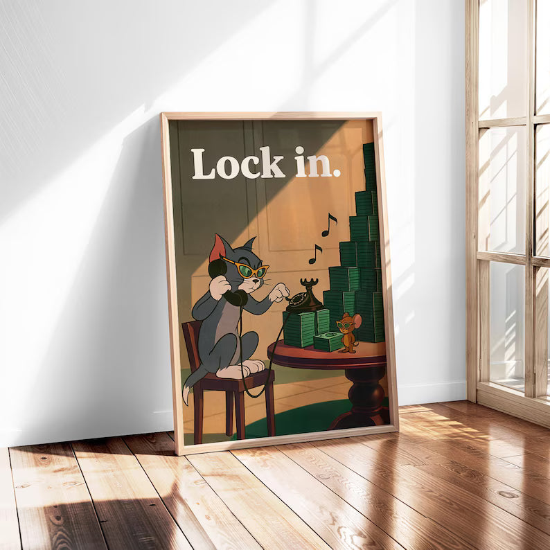 Cuadro Decorativo Modernos, Living, Tom y Jerry Lock IN