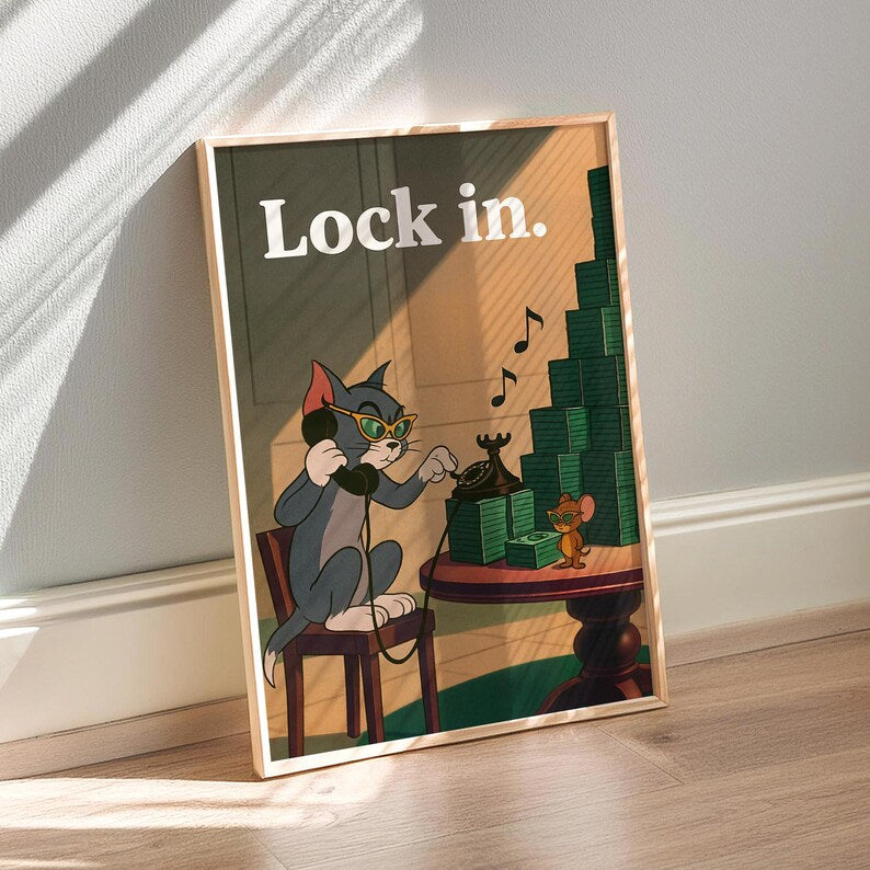 Cuadro Decorativo Modernos, Living, Tom y Jerry Lock IN