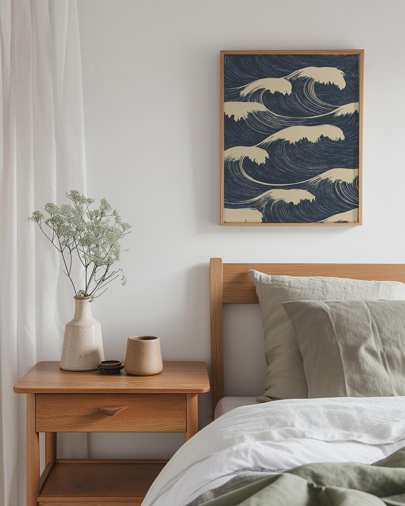 Cuadro Decorativo Japandi, Decoración Japonesa IV Marco Natural