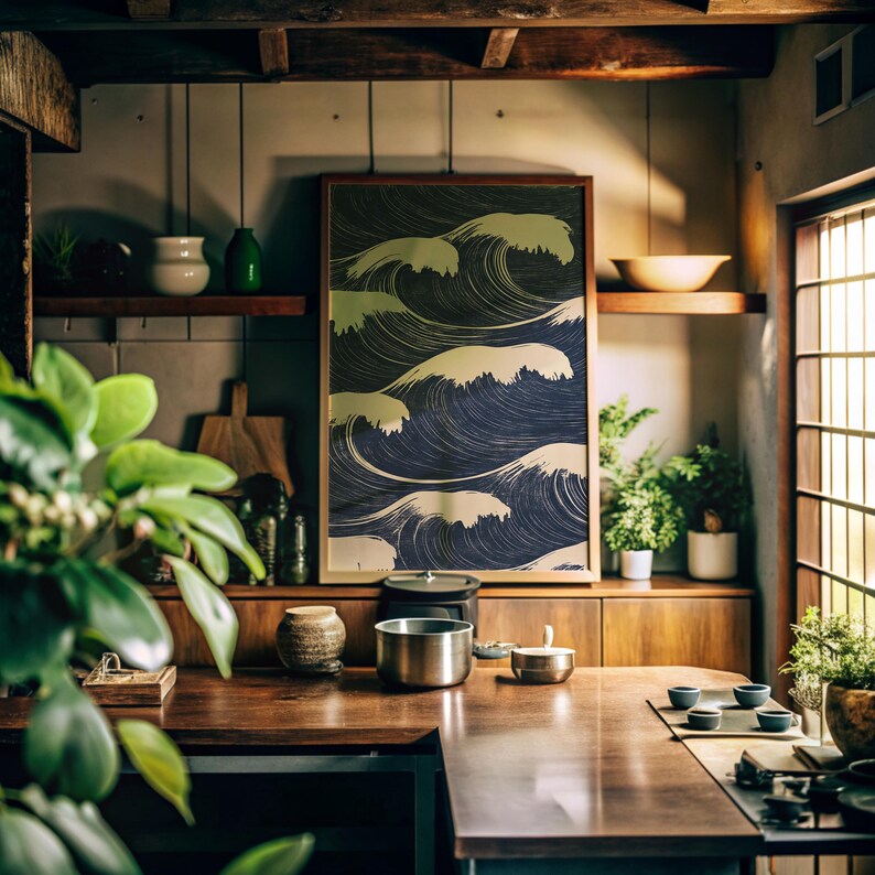 Cuadro Decorativo Japandi, Decoración Japonesa IV Marco Natural