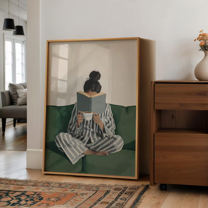 Ilustraciones Modernas Mujer Lectora