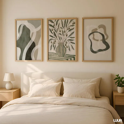 Set x3 Cuadros Abstract XIX Marco Natural