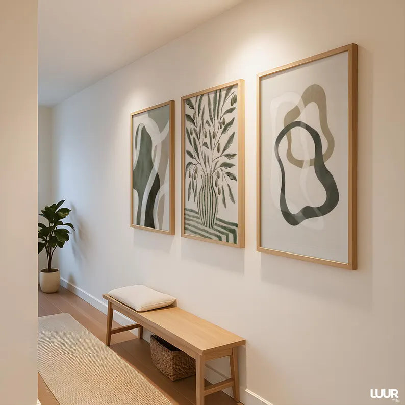 Set x3 Cuadros Abstract XIX Marco Natural