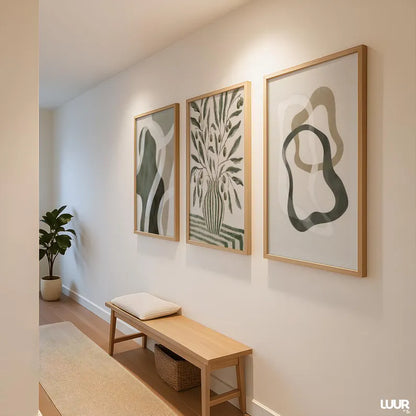 Set x3 Cuadros Abstract XIX Marco Natural