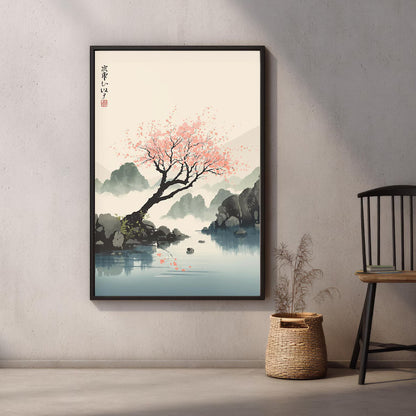 Cuadro Decorativo Japandi, Decoración Japonesa V Marco Natural