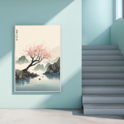 Cuadro Decorativo Japandi, Decoración Japonesa V Marco Natural