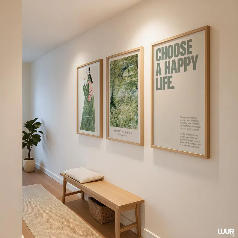 Set x3 Cuadros Abstract XVIII Marco Natural