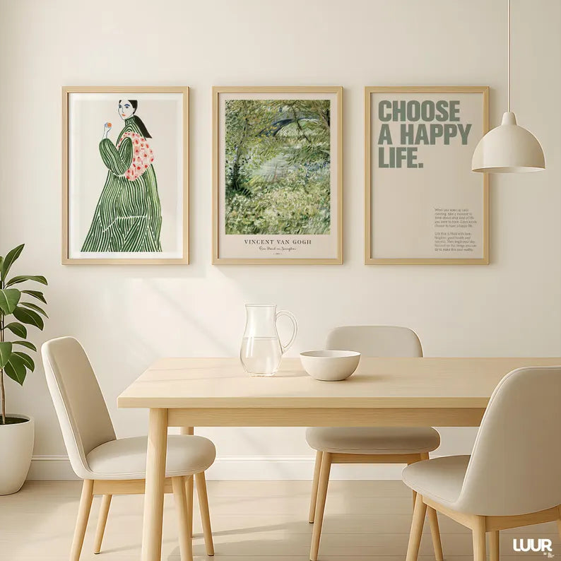 Set x3 Cuadros Abstract XVIII Marco Natural