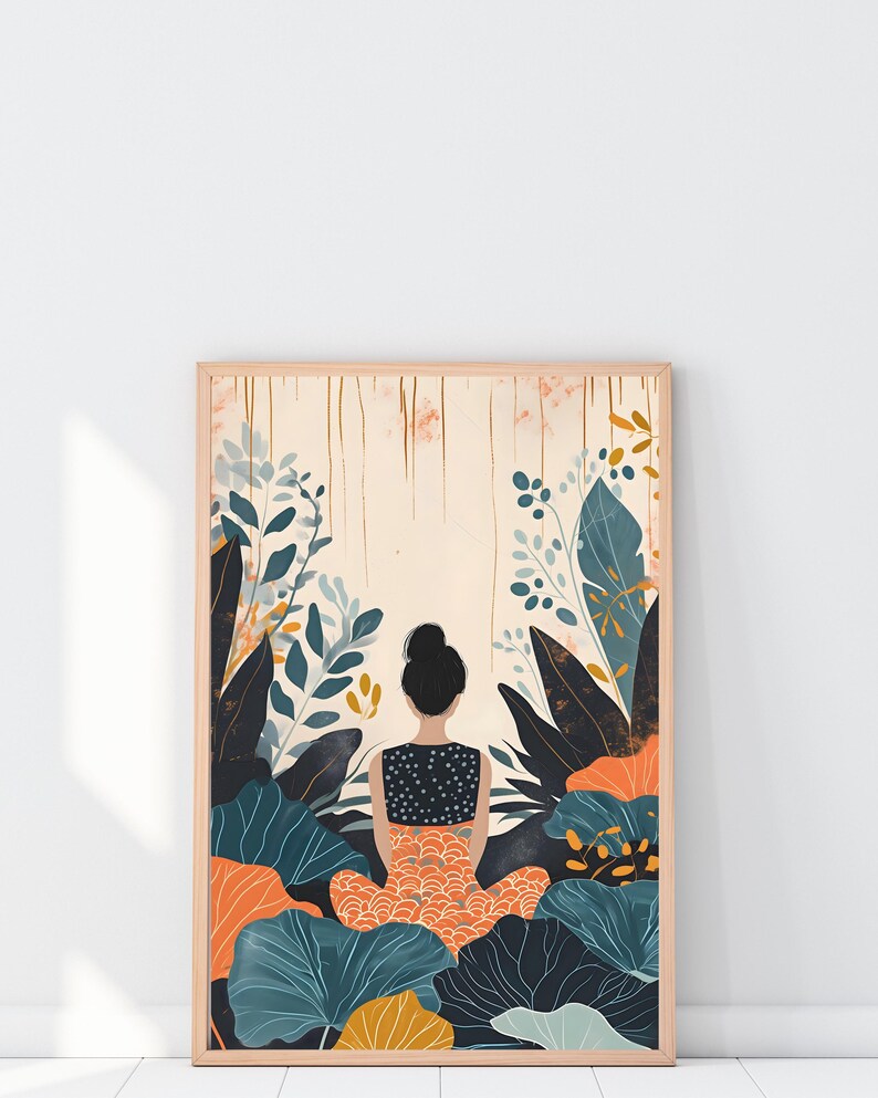 Cuadro Decorativo Abstractos, Modernos, Ilustraciones Modernas XIII Marco Natural