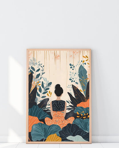Cuadro Decorativo Abstractos, Modernos, Ilustraciones Modernas XIII Marco Natural