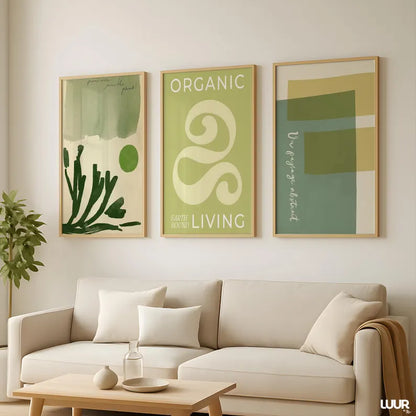 Set x3 Cuadros Abstract XVII Marco Natural