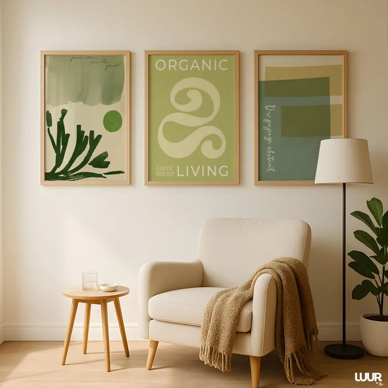 Set x3 Cuadros Abstract XVII Marco Natural