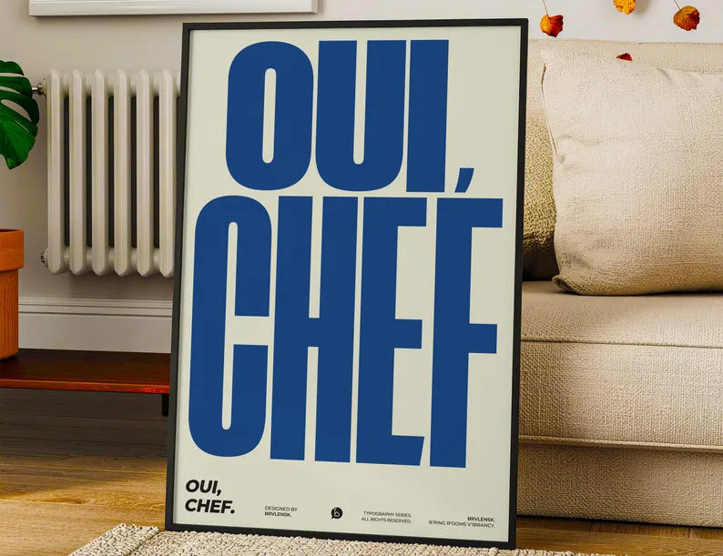 Cuadro Decorativo Typography, Oui Chef Marco Natural