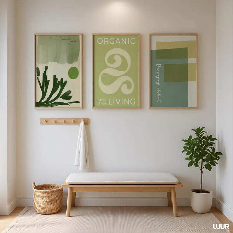 Set x3 Cuadros Abstract XVII Marco Natural