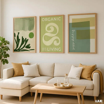 Set x3 Cuadros Abstract XVII Marco Natural