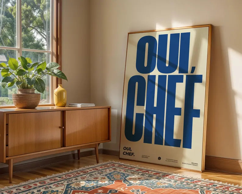 Cuadro Decorativo Typography, Oui Chef Marco Natural