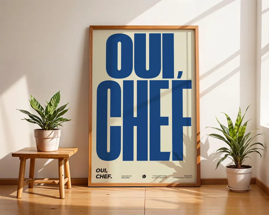 Cuadro Decorativo Typography, Oui Chef Marco Natural