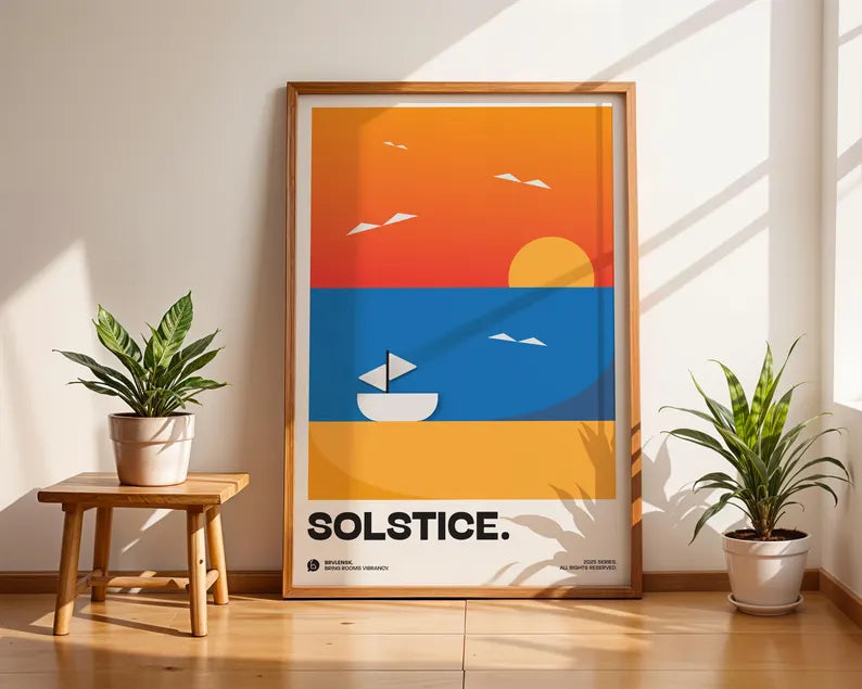 Cuadro Decorativo Typography, Solstice Marco Natural