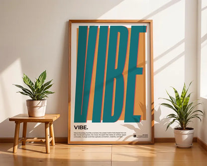 Cuadro Decorativo Typography, Vibe Marco Natural