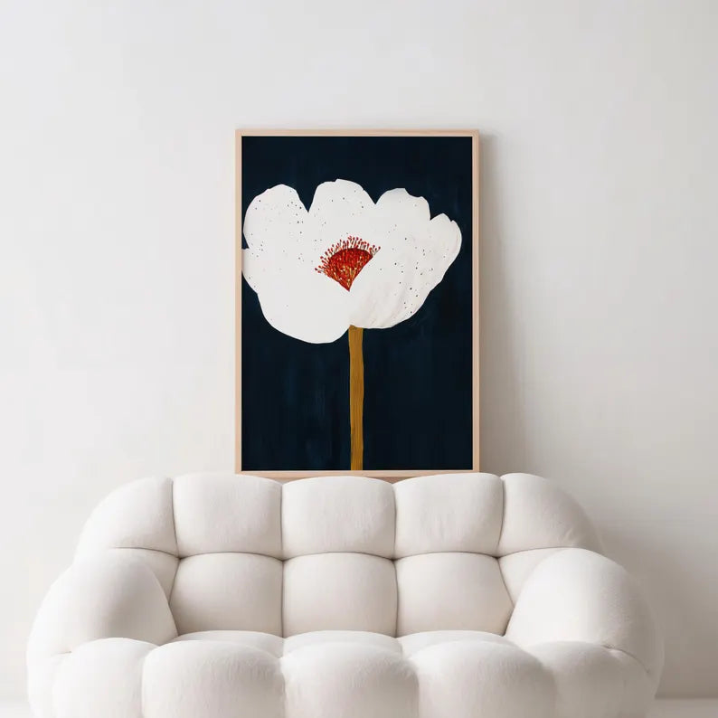 Cuadro Decorativo Abstractos, Ilustraciones Modernas Flor Marco Natural