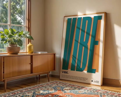 Cuadro Decorativo Typography, Vibe Marco Natural