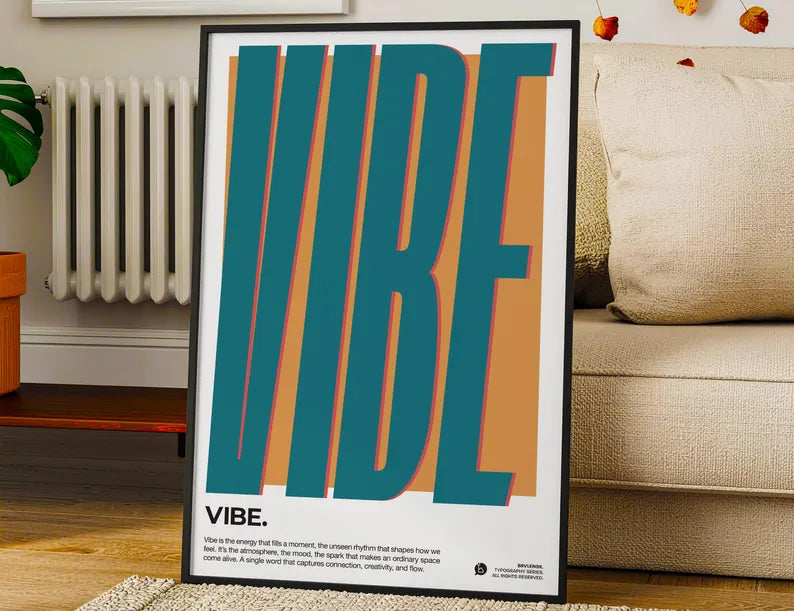 Cuadro Decorativo Typography, Vibe Marco Natural
