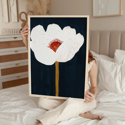 Cuadro Decorativo Abstractos, Ilustraciones Modernas Flor Marco Natural
