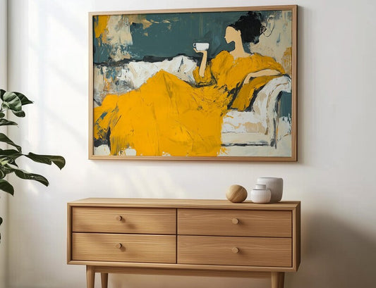 Cuadro Decorativo Abstractos, Modernos, Ilustraciones Modernas V Marco Natural
