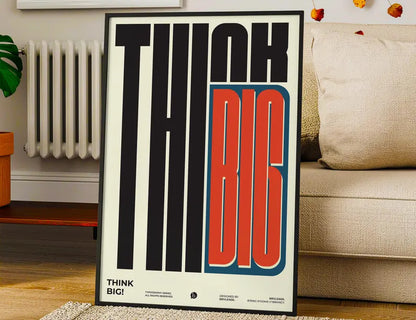 Cuadro Decorativo Typography, Think Big Marco Natural